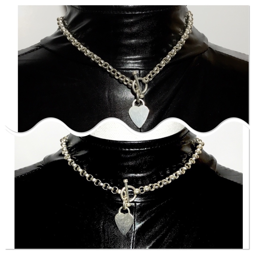 Heart Tag .925 Choker Collar🔴SALE - Picture 2 of 4